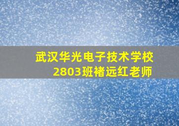 武汉华光电子技术学校2803班褚远红老师