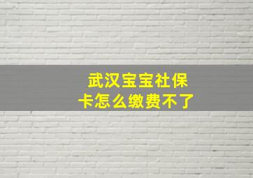 武汉宝宝社保卡怎么缴费不了