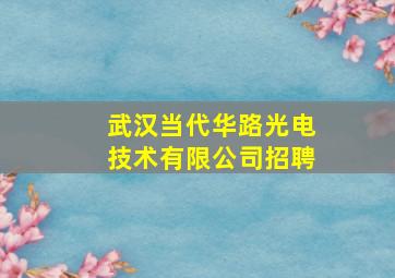 武汉当代华路光电技术有限公司招聘