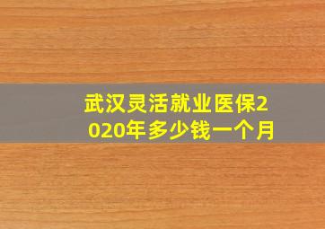 武汉灵活就业医保2020年多少钱一个月