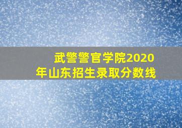 武警警官学院2020年山东招生录取分数线