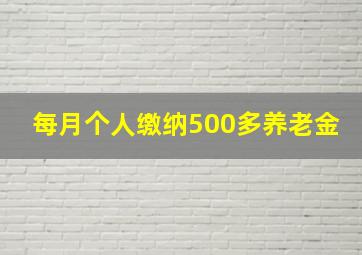 每月个人缴纳500多养老金