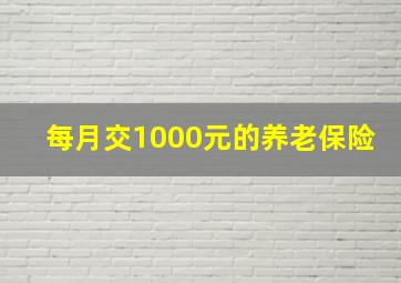 每月交1000元的养老保险