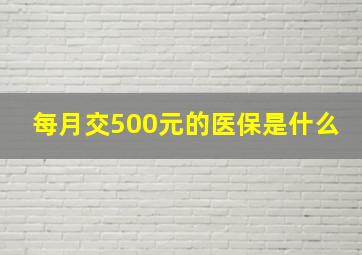 每月交500元的医保是什么