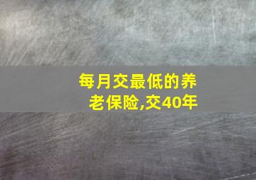 每月交最低的养老保险,交40年