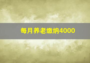 每月养老缴纳4000