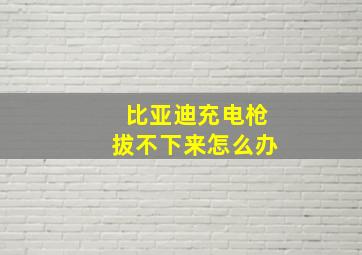 比亚迪充电枪拔不下来怎么办