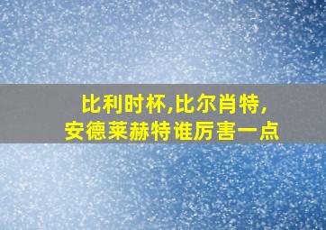 比利时杯,比尔肖特,安德莱赫特谁厉害一点