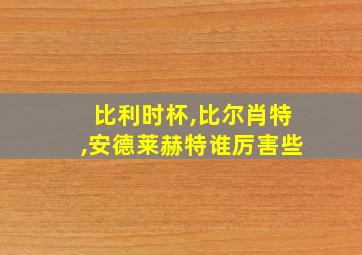 比利时杯,比尔肖特,安德莱赫特谁厉害些