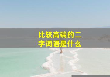 比较高端的二字词语是什么