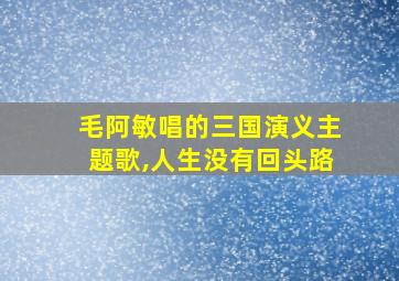 毛阿敏唱的三国演义主题歌,人生没有回头路