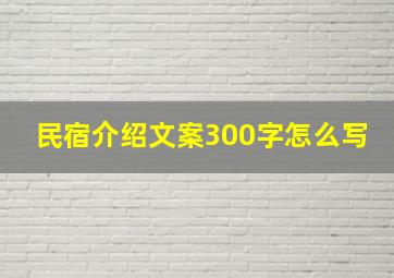 民宿介绍文案300字怎么写