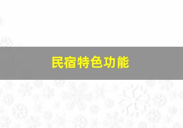 民宿特色功能