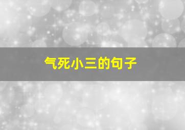 气死小三的句子