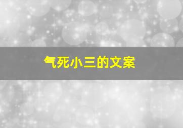 气死小三的文案