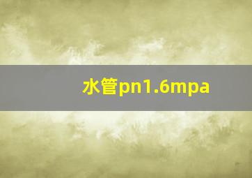 水管pn1.6mpa