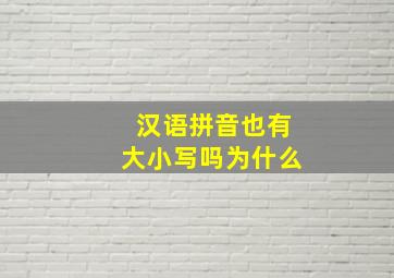 汉语拼音也有大小写吗为什么