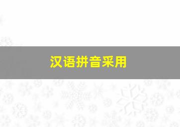 汉语拼音采用