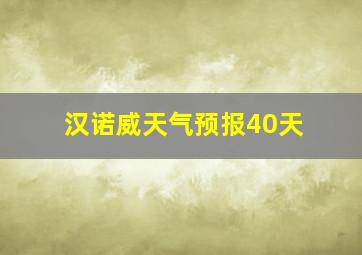 汉诺威天气预报40天