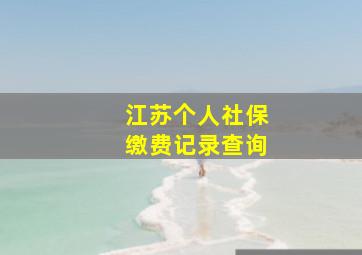 江苏个人社保缴费记录查询