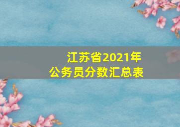 江苏省2021年公务员分数汇总表