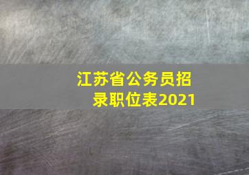 江苏省公务员招录职位表2021