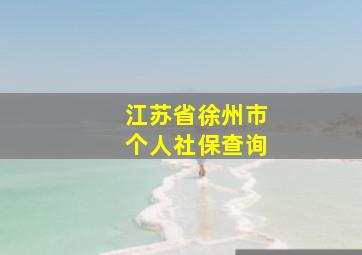 江苏省徐州市个人社保查询