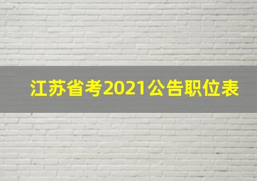 江苏省考2021公告职位表