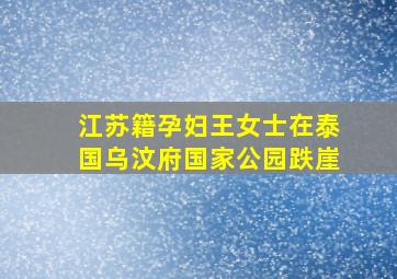 江苏籍孕妇王女士在泰国乌汶府国家公园跌崖