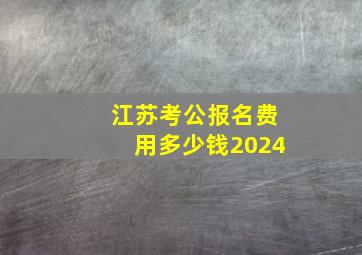 江苏考公报名费用多少钱2024