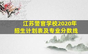 江苏警官学校2020年招生计划表及专业分数线