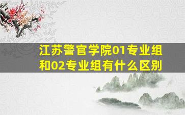 江苏警官学院01专业组和02专业组有什么区别