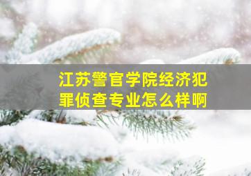 江苏警官学院经济犯罪侦查专业怎么样啊