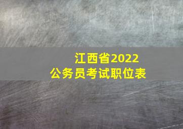 江西省2022公务员考试职位表