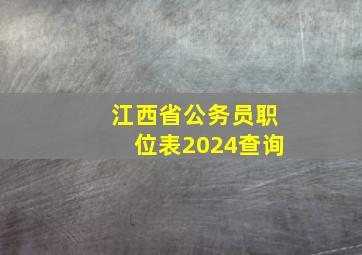 江西省公务员职位表2024查询