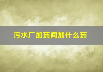 污水厂加药间加什么药