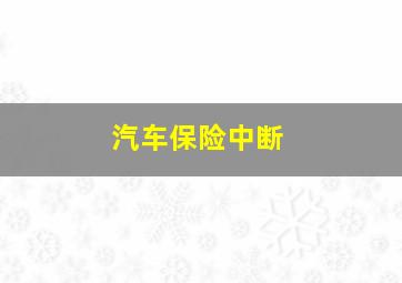 汽车保险中断