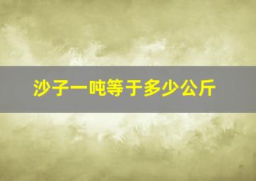 沙子一吨等于多少公斤