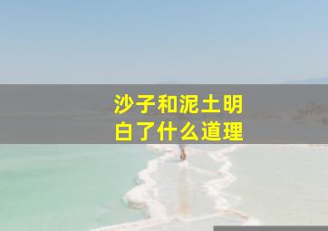 沙子和泥土明白了什么道理