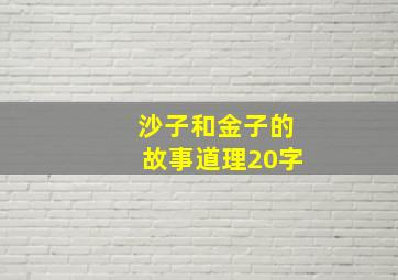 沙子和金子的故事道理20字