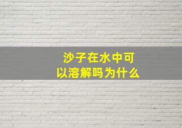 沙子在水中可以溶解吗为什么