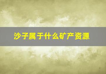 沙子属于什么矿产资源