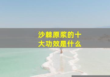 沙棘原浆的十大功效是什么