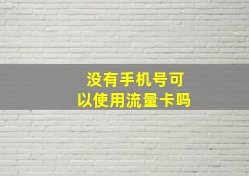 没有手机号可以使用流量卡吗