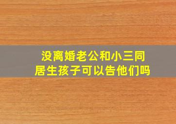 没离婚老公和小三同居生孩子可以告他们吗