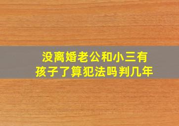 没离婚老公和小三有孩子了算犯法吗判几年