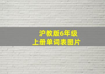 沪教版6年级上册单词表图片