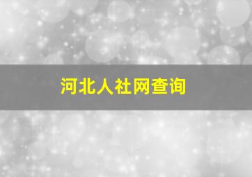 河北人社网查询