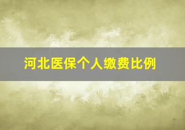 河北医保个人缴费比例