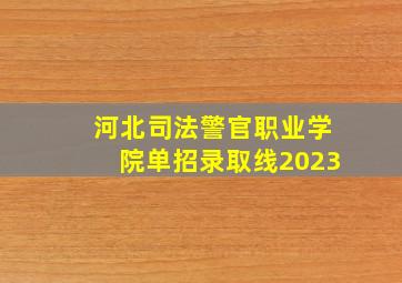 河北司法警官职业学院单招录取线2023